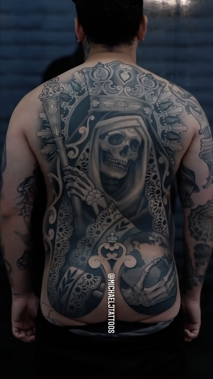 Tattoo by @michaeljtattoos — dark_realism, black_and_grey