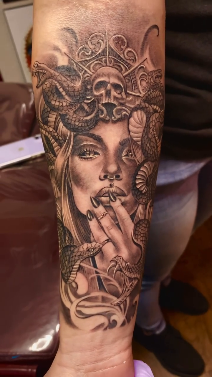 Tattoo by @artfabn — dark_realism, black_and_grey