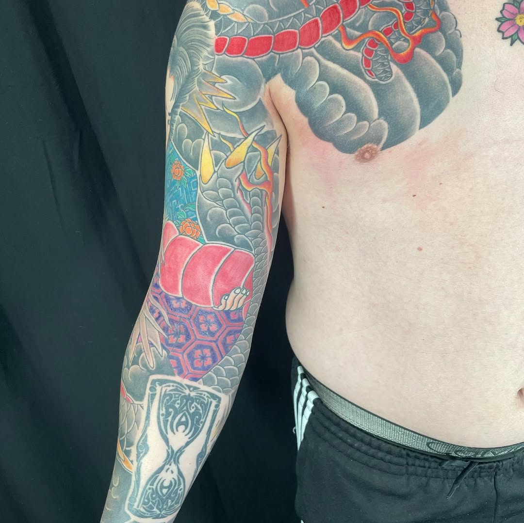 Tattoo by @ei_horimiyatattoo — japanese_irezumi, black_and_grey
