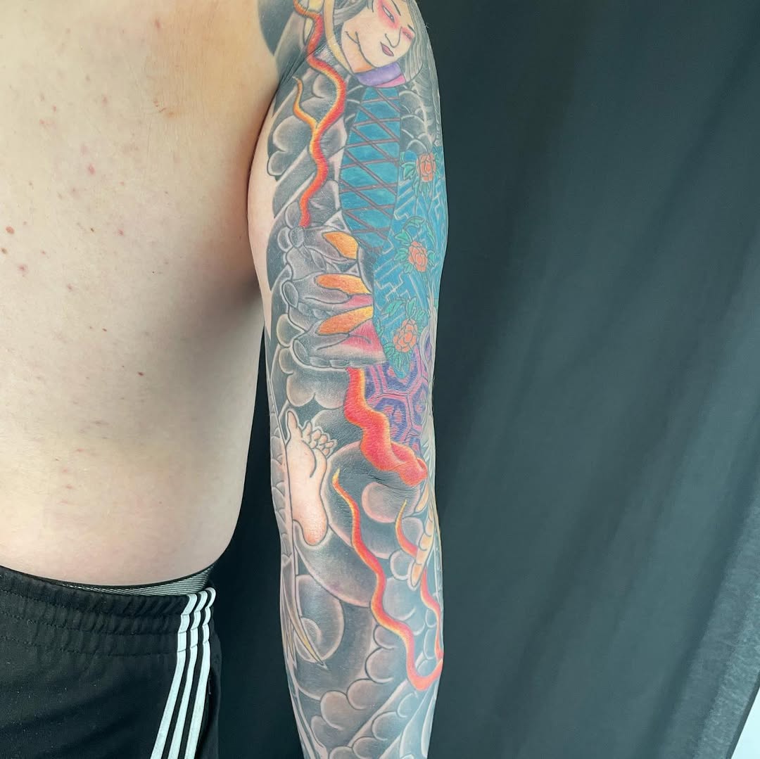 Tattoo by @ei_horimiyatattoo — japanese_irezumi, black_and_grey