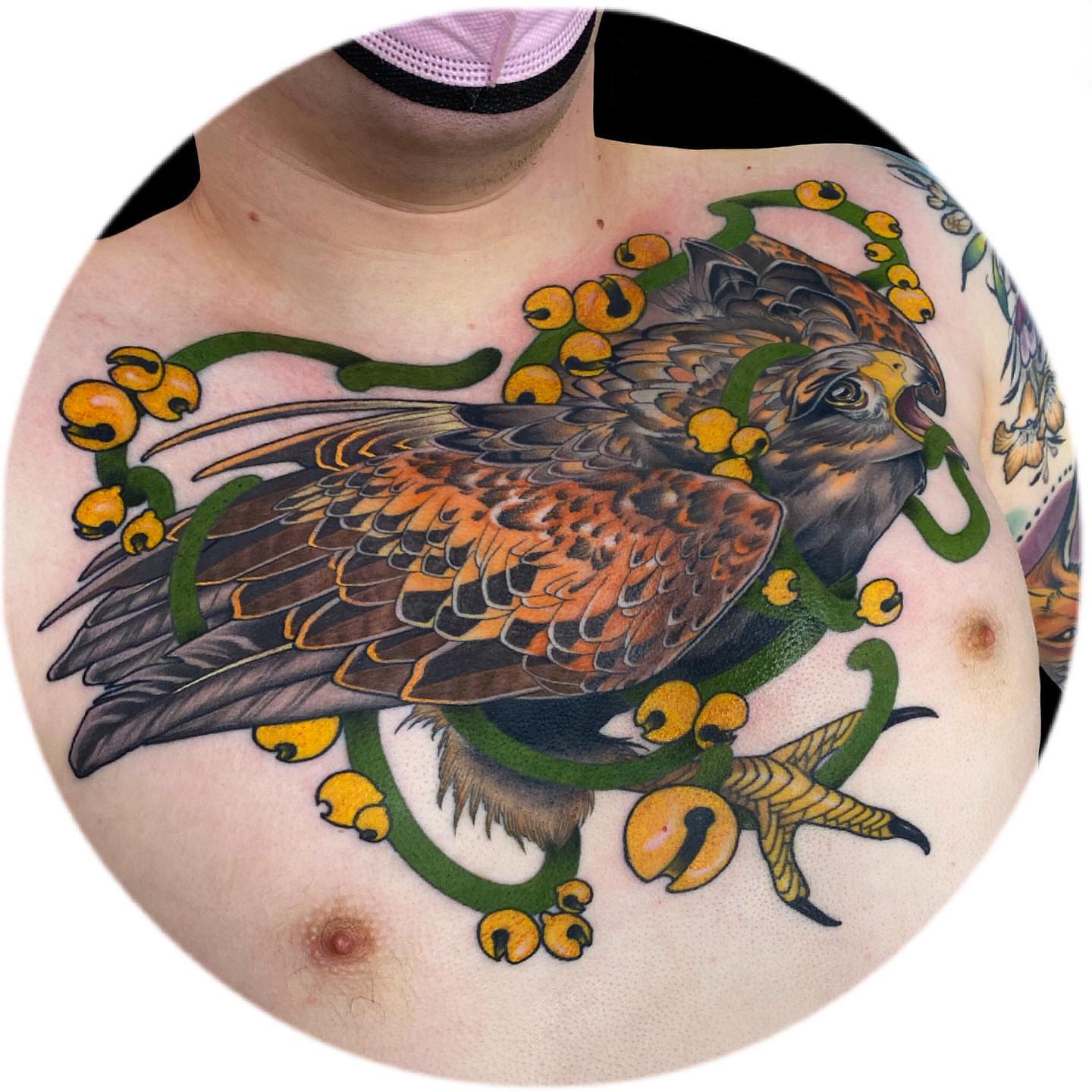Tattoo by @ethereal.lady.hawk — realism