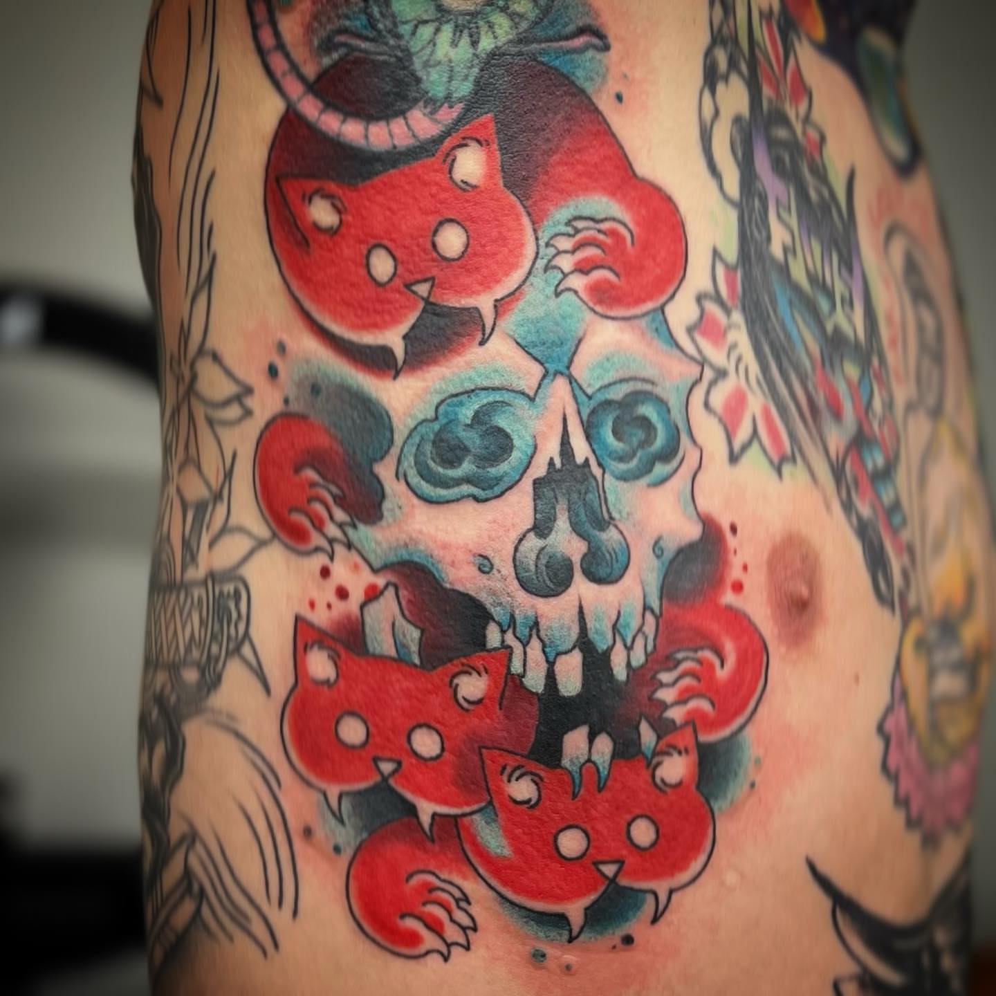 Tattoo by @christopher_vaughn_gay — american_traditional, trash_polka