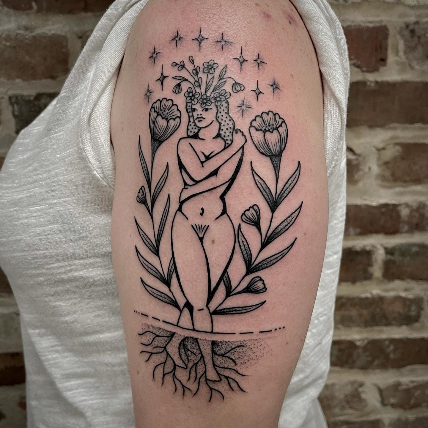 Tattoo by @jasonryantattoos — dotwork, black_and_grey