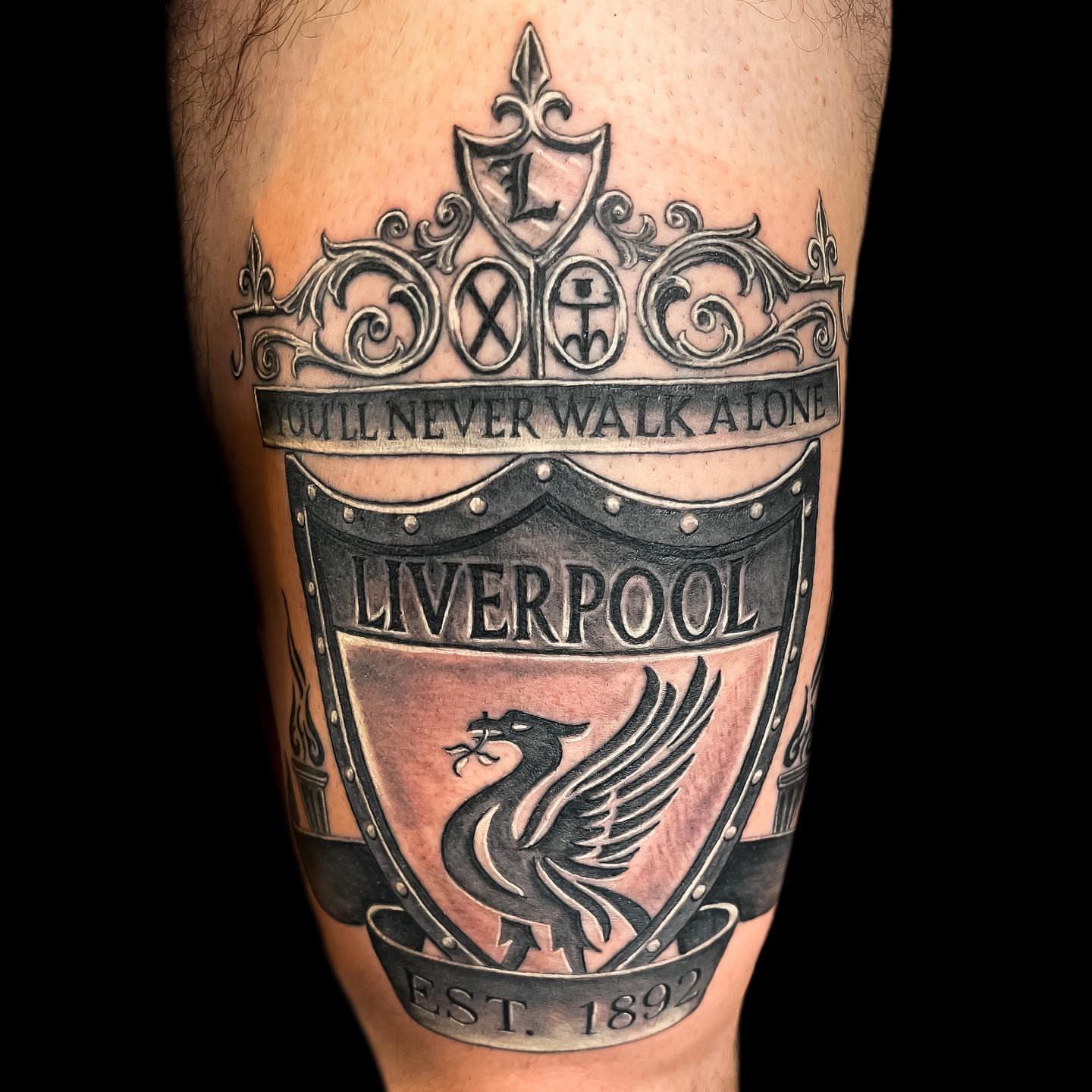 Tattoo by @ibanez773 — black_and_grey