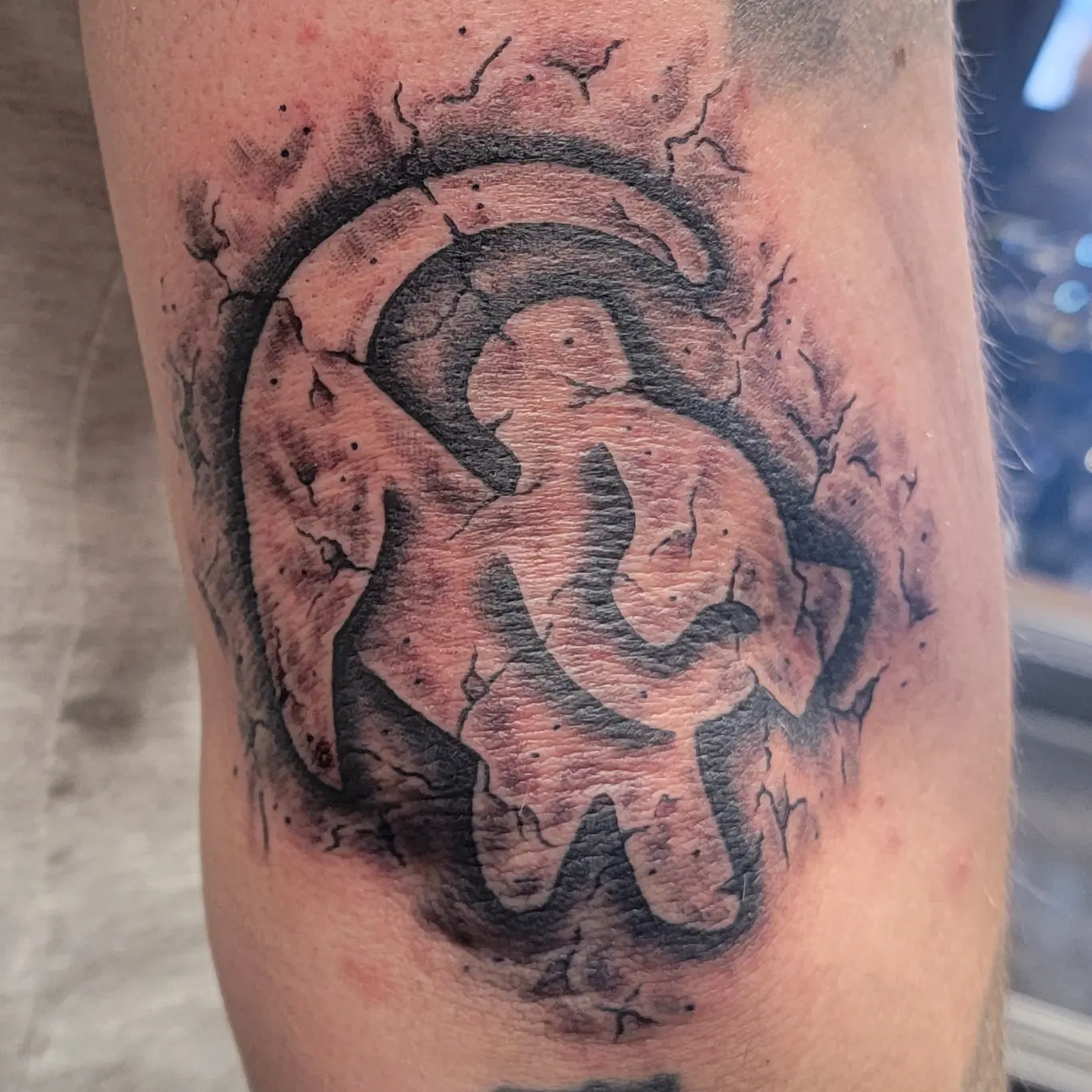 Tattoo by @junkyardyouth — black_and_grey