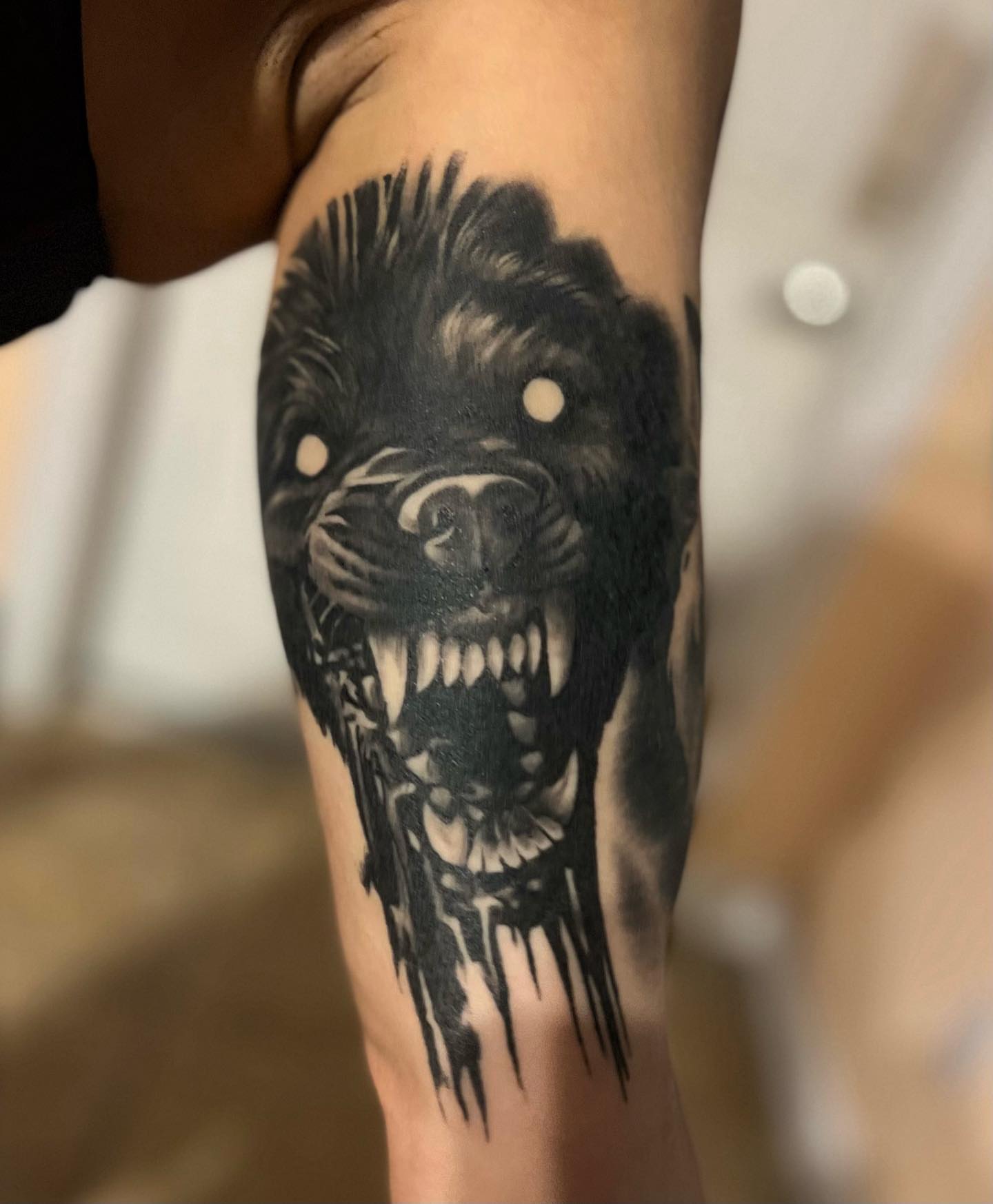Tattoo by @deadmess — black_and_grey, dark_realism