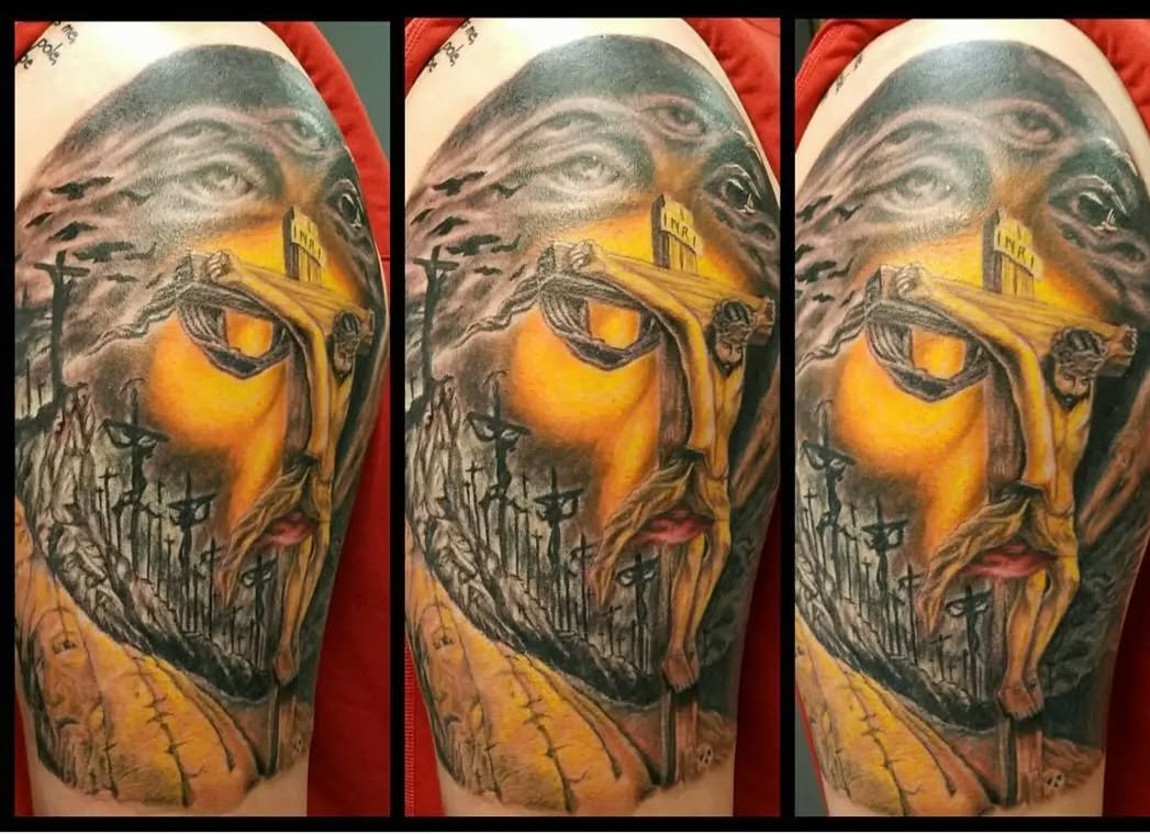 Realism tattoo on the forearm by Jeff Frederick