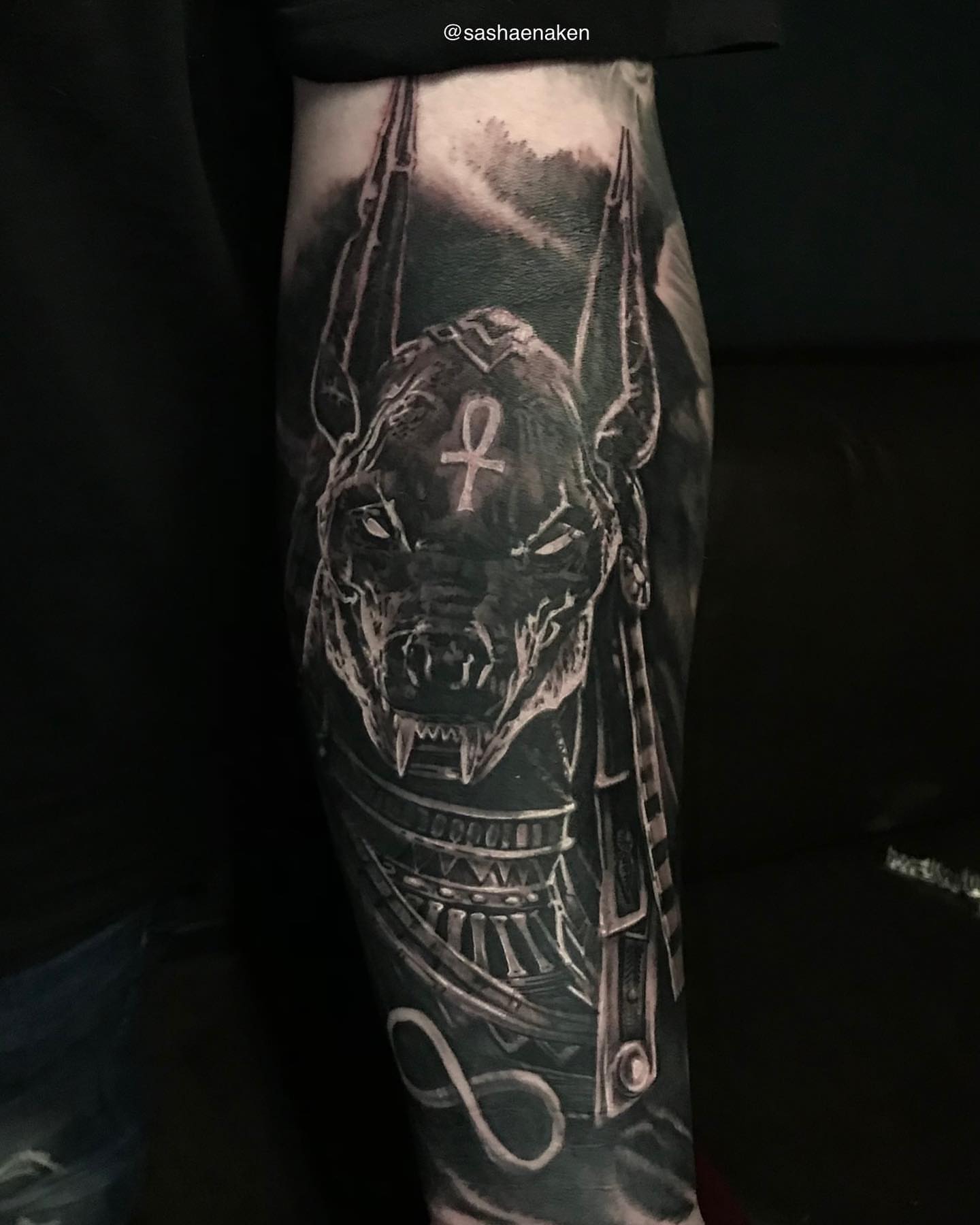 Tattoo by @sashaenaken — black_and_grey, realism
