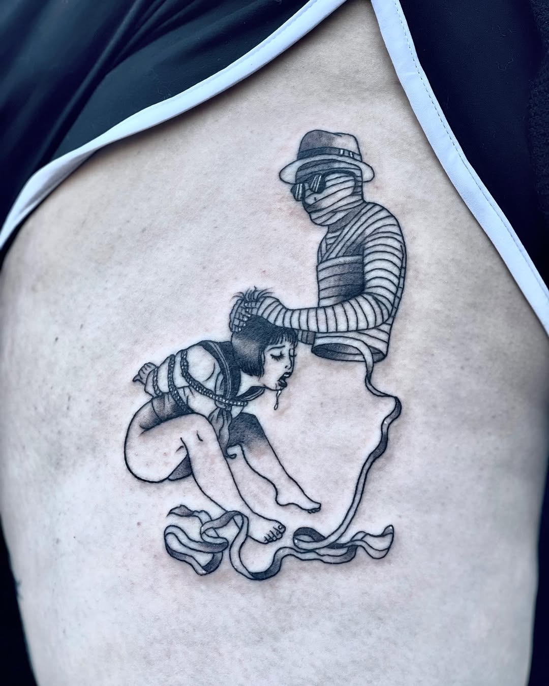 Tattoo by @irememberthealamo โ black_and_grey, illustrative
