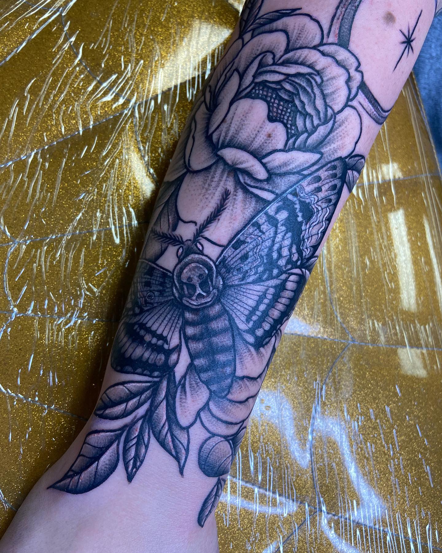 Tattoo by @robertcollinstattoo — black_and_grey, realism