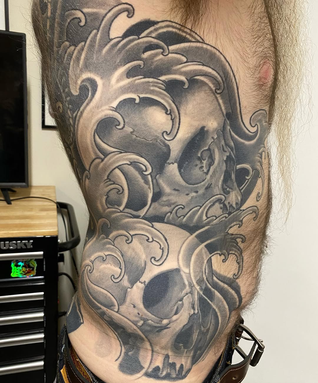 Tattoo by @mikegodfrey — japanese_irezumi, black_and_grey
