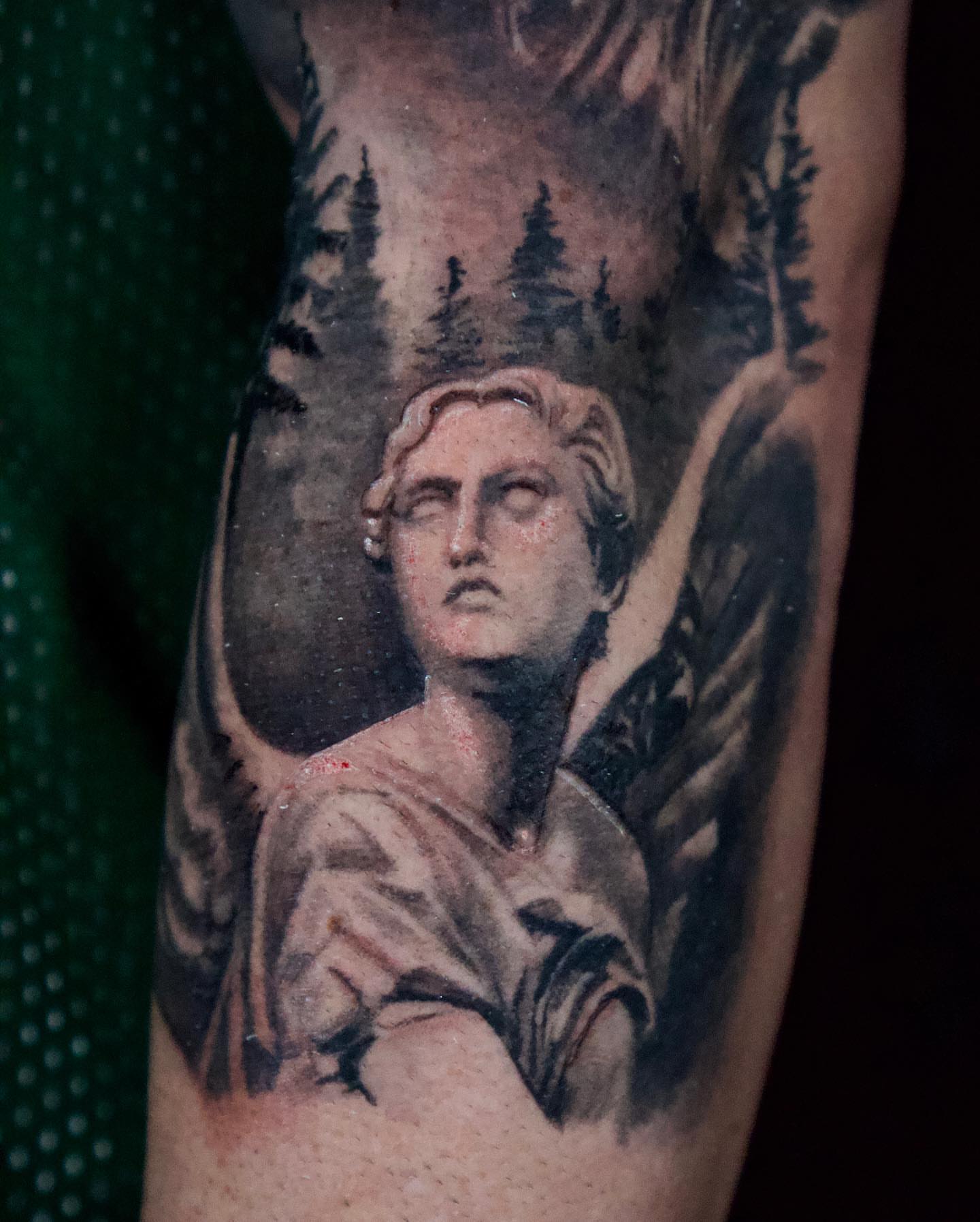 Statue realism tattoo on the forearm by ๐ฝ๐๐๐๐๐๐๐ ๐ถ๐๐๐