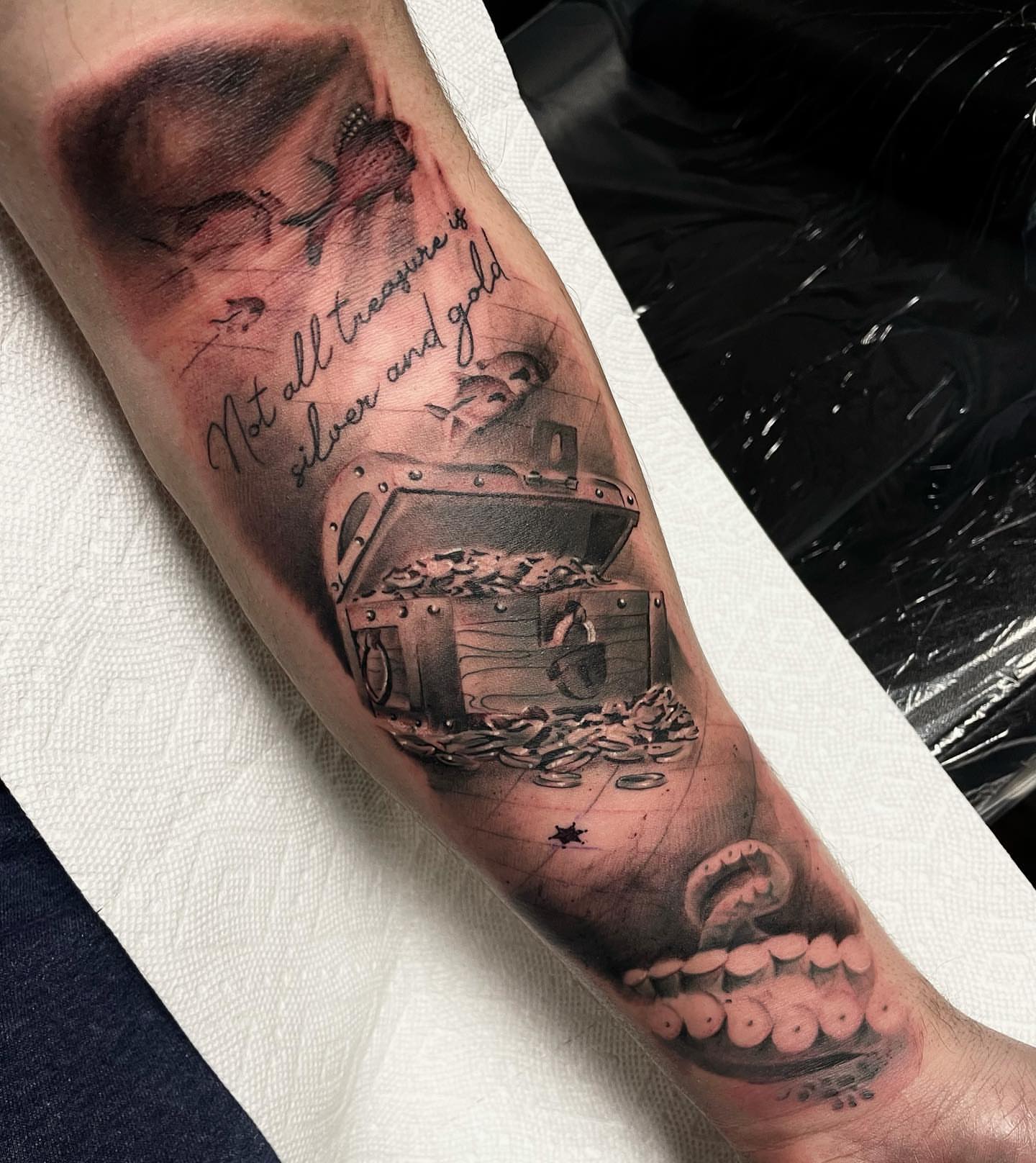 Tattoo by @nickjonestattoos — black_and_grey
