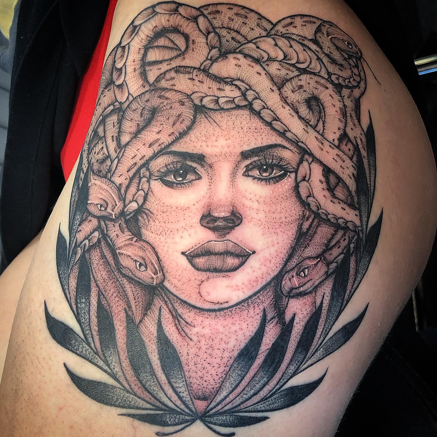 Tattoo by @tattoosbyrzo β dotwork, realism