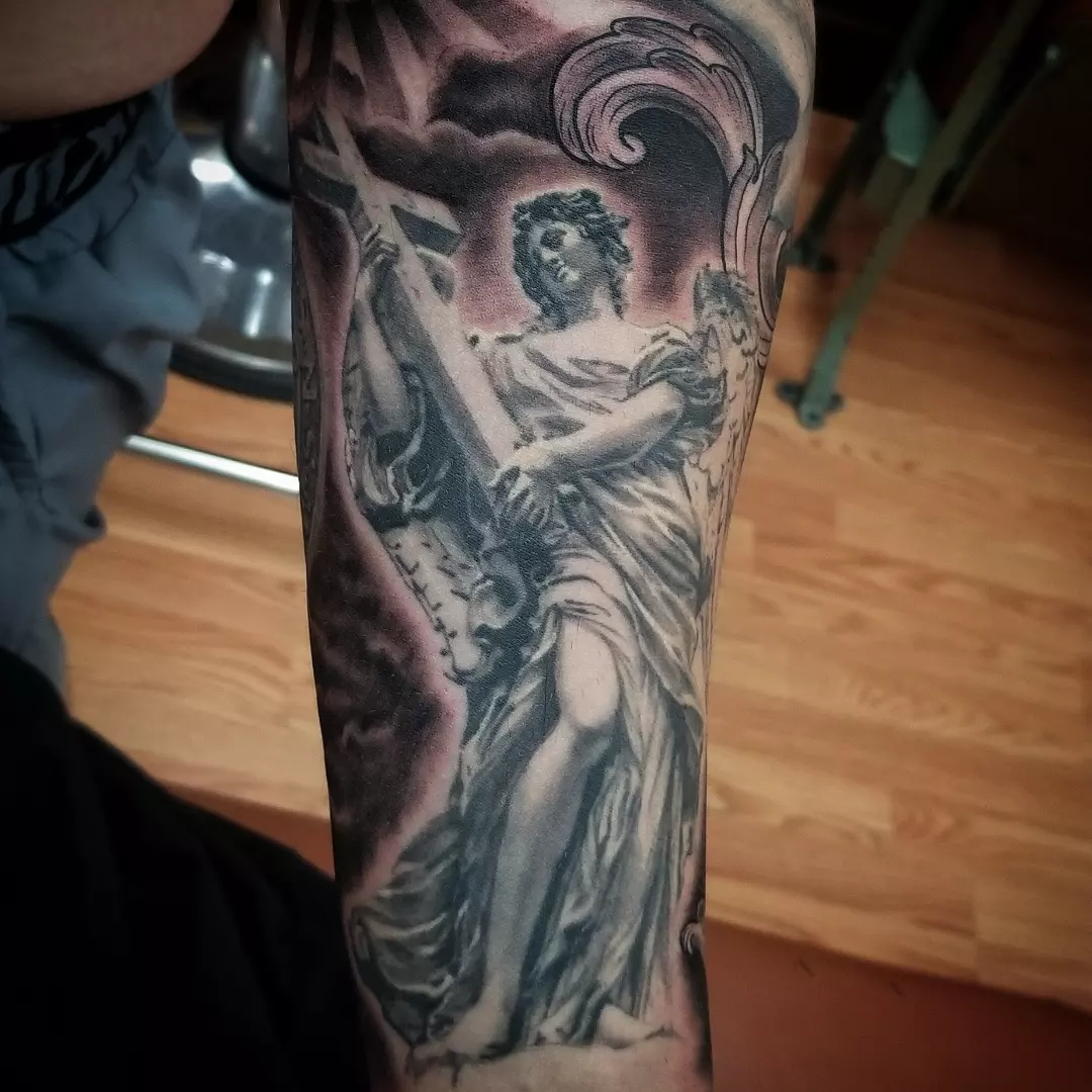 Tattoo by @lougottitattoo — realism, black_and_grey