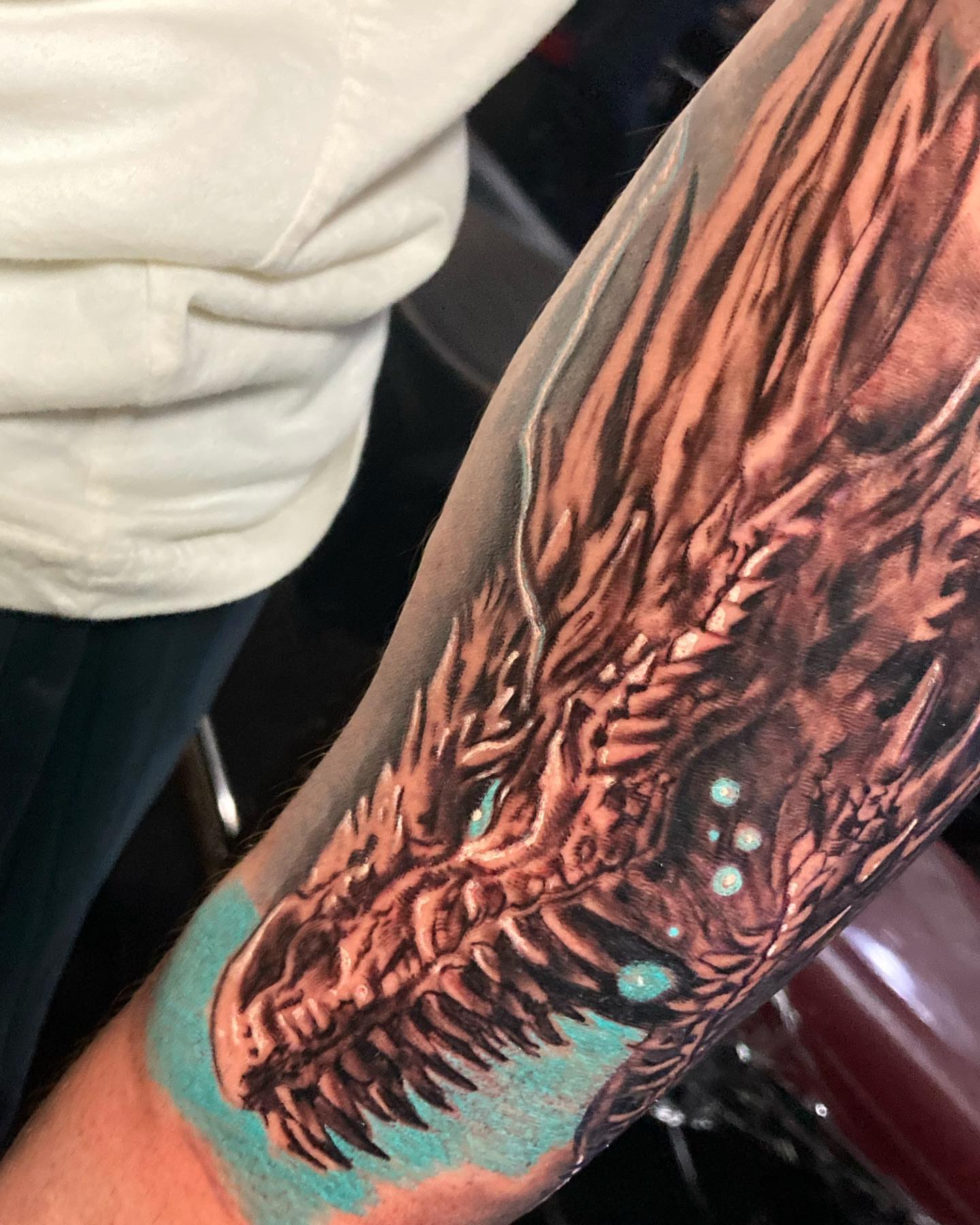 Tattoo by @ianhillart — dotwork, realism