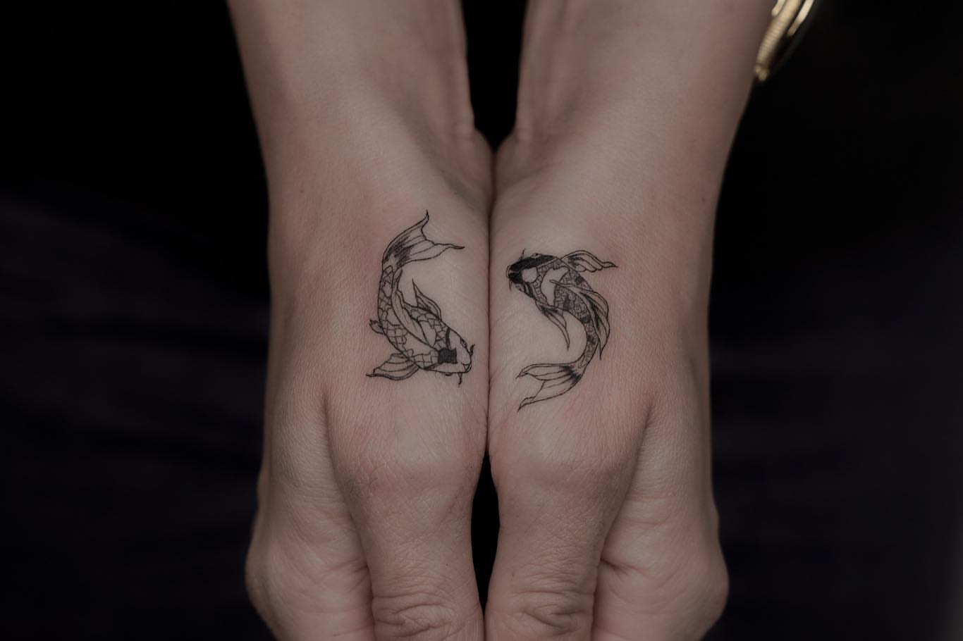 Koi fish black and grey tattoo on the foot by Zay - Realistic tattoo Artist