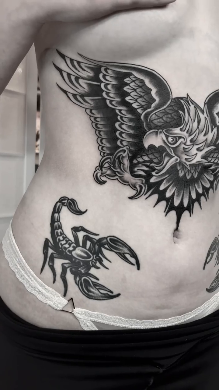 Eagle and scorpions japanese irezumi tattoo by Barron