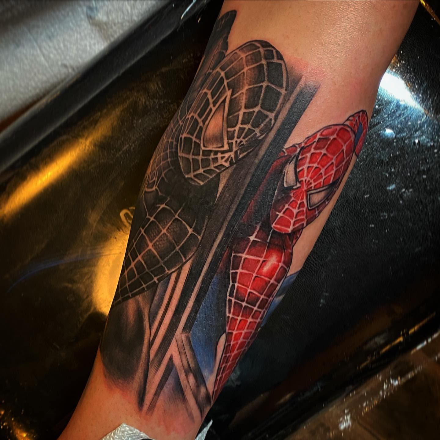 Spiderman realism tattoo on the forearm by ⠀⠀ ⠀ ⠀ ⠀⠀ ⠀⠀ ⠀⠀ ⠀ ⠀⠀ ⠀⠀ᎪᎳᏃ, West Hollywood, California