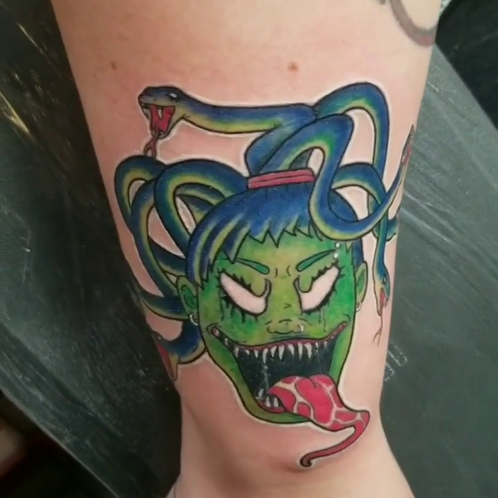 Medusa new school tattoo by Chris TL Jones
