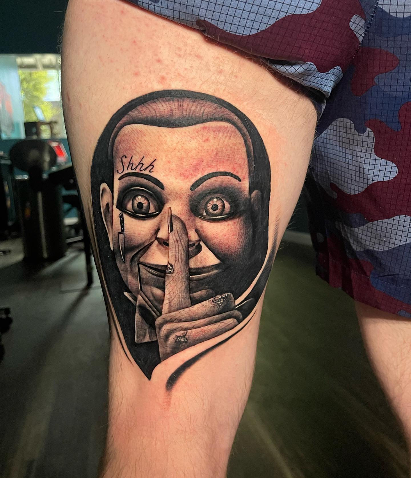 Silence gesture realism tattoo on the forearm by George Maldonado Austin, Austin, Texas