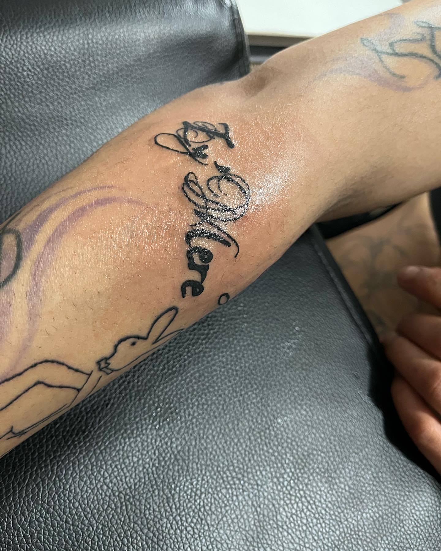 Script lettering lettering script tattoo on the forearm by ꧁༺𝓛𝓮𝓮༻꧂