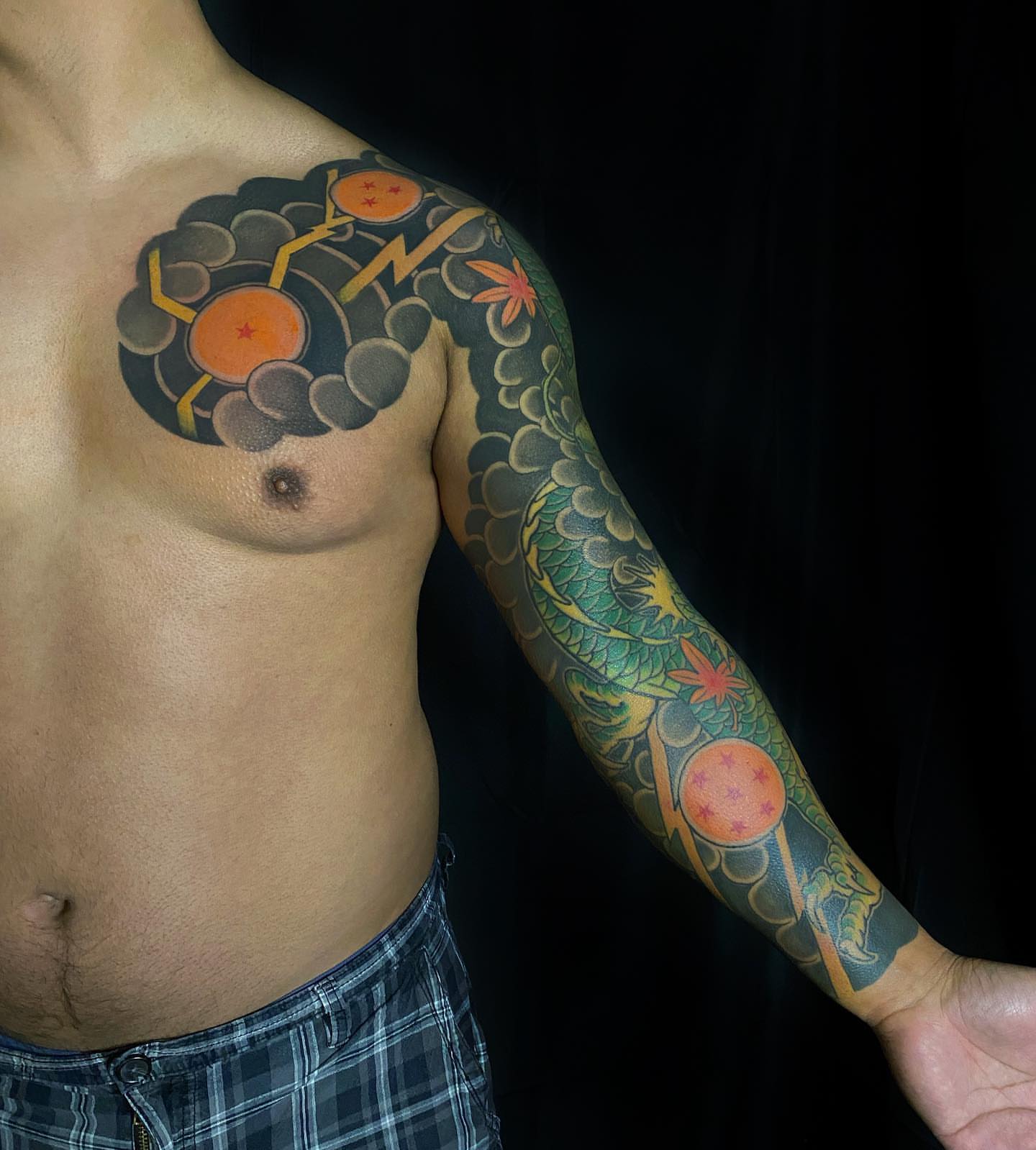 Dragon ball z japanese irezumi tattoo on the upper arm by H O R I H A N