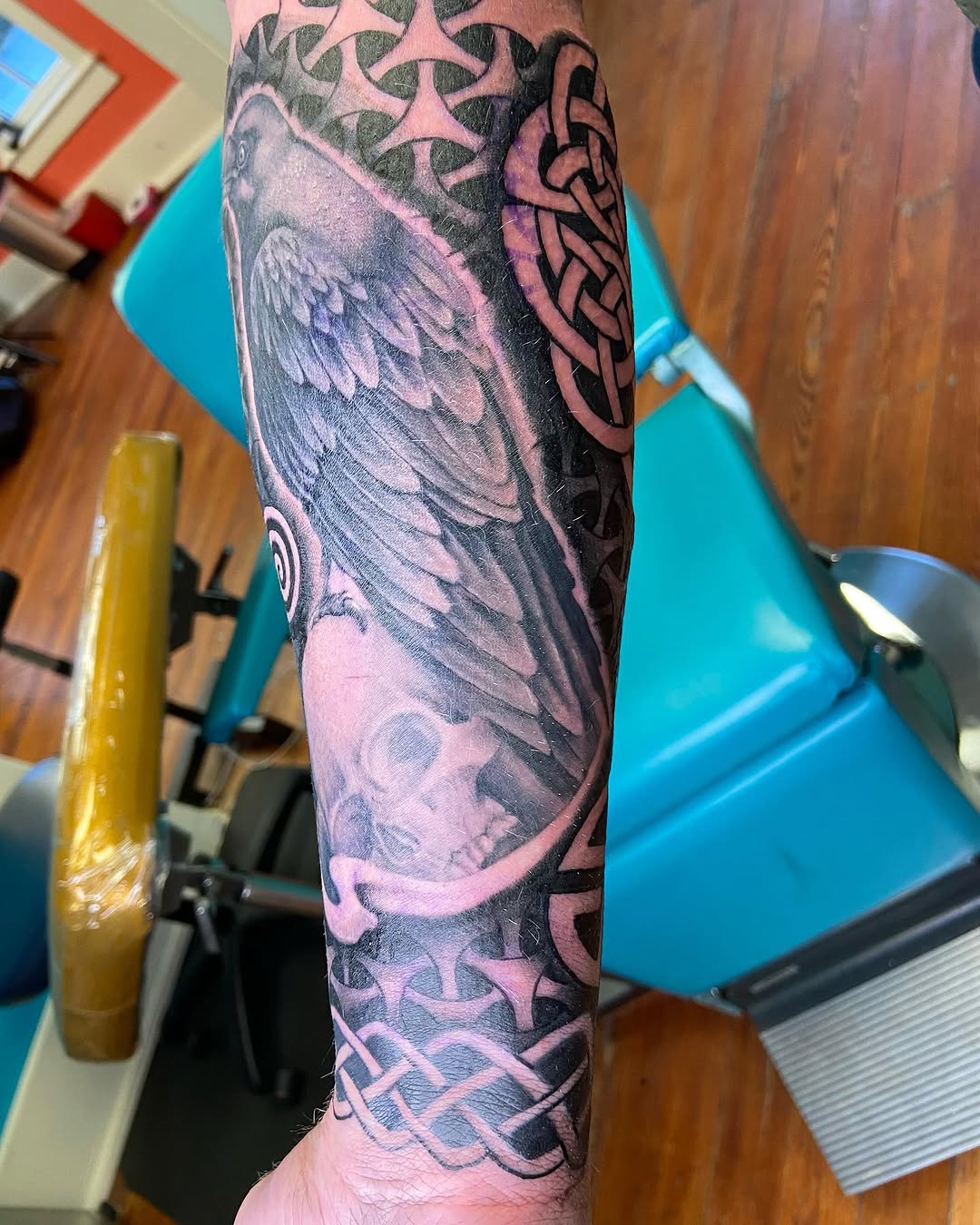 Tattoo by @robertcollinstattoo — black_and_grey, realism