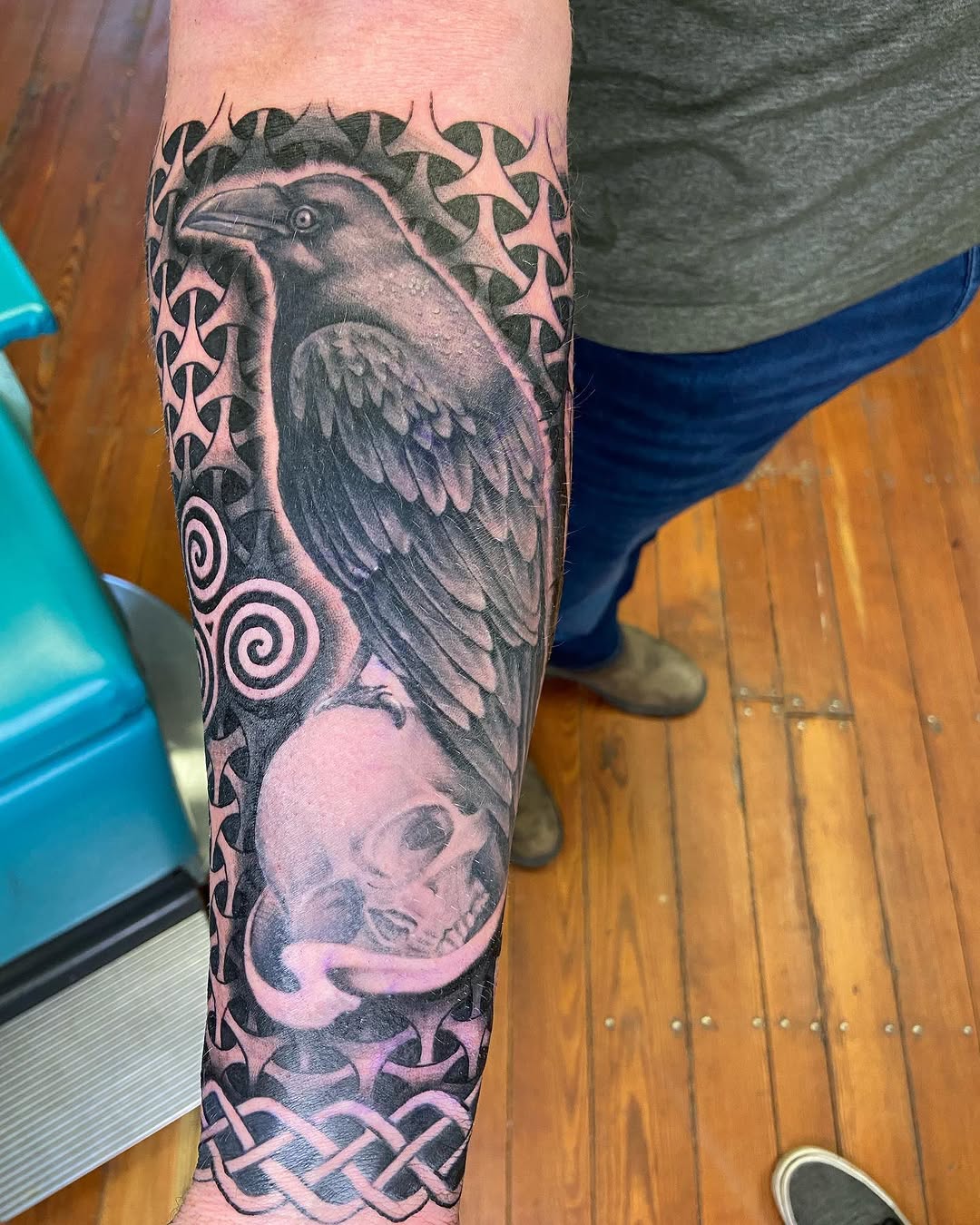 Tattoo by @robertcollinstattoo — black_and_grey, realism