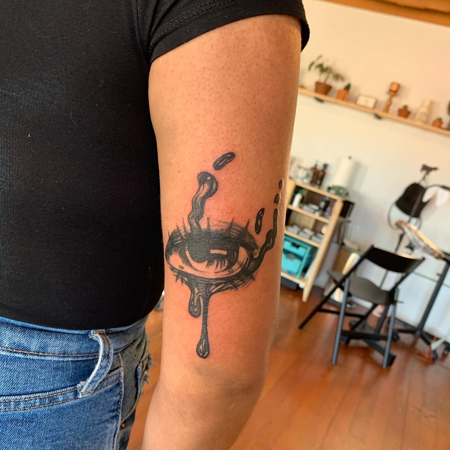 Tattoo by @dreamrealm — black_and_grey, dotwork