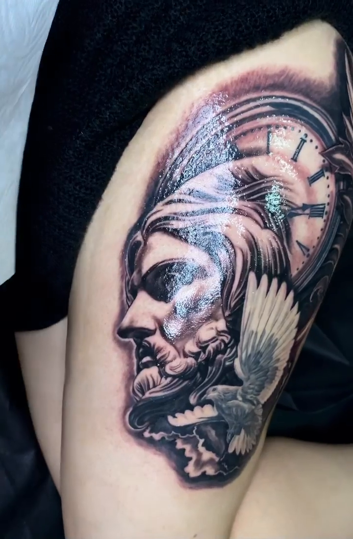 Tattoo by @smileys_ink — realism, black_and_grey