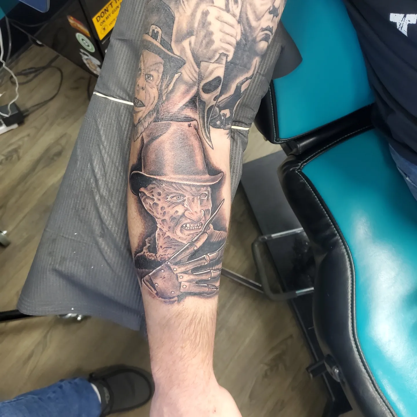 Freddy Krueger realism tattoo on the forearm by @stevison15