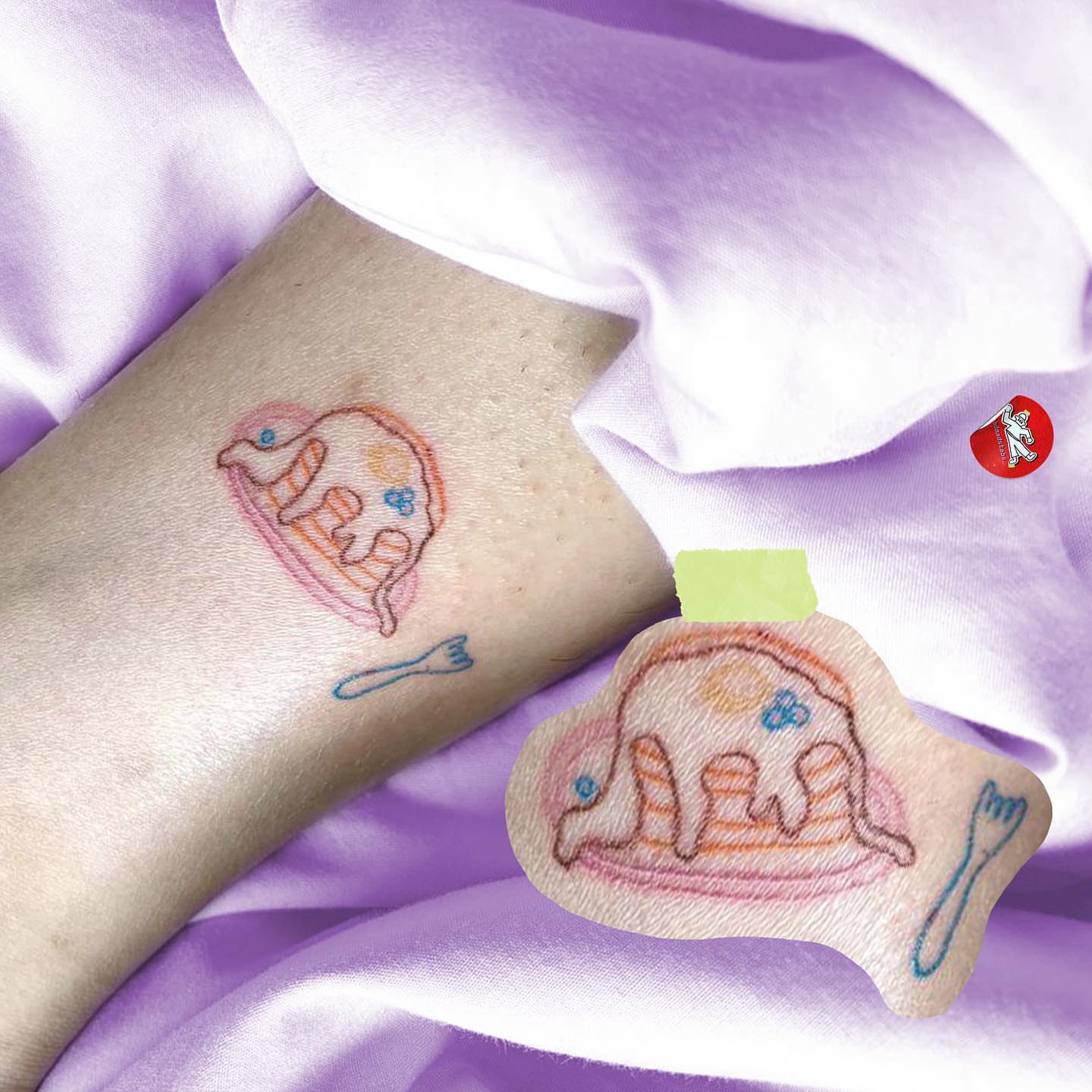 Ice cream cone dotwork tattoo on the forearm by mars
