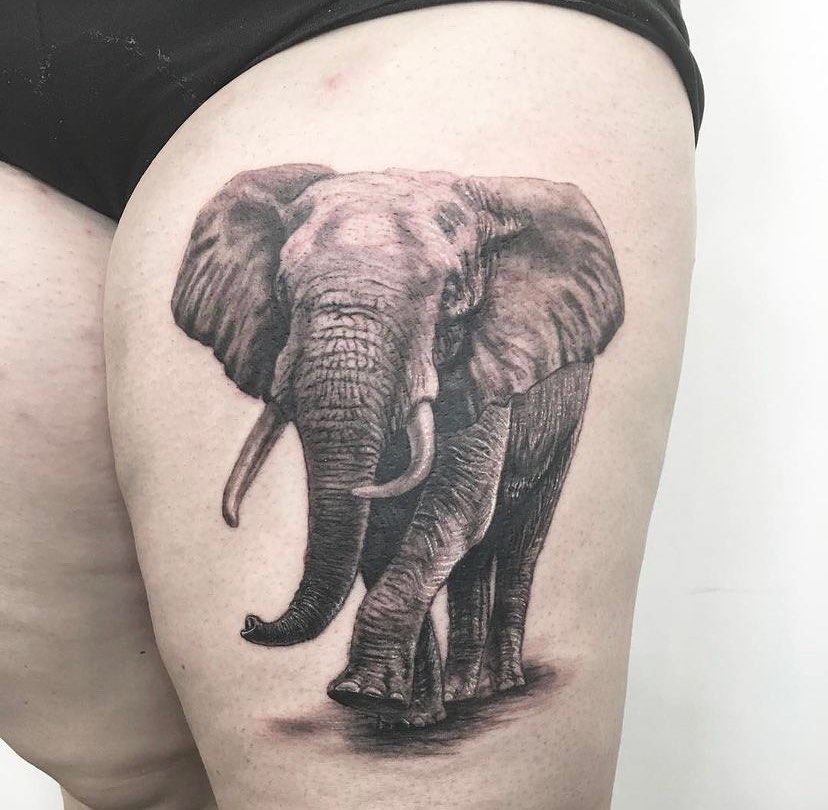 Tattoo by @jamboots — realism, black_and_grey