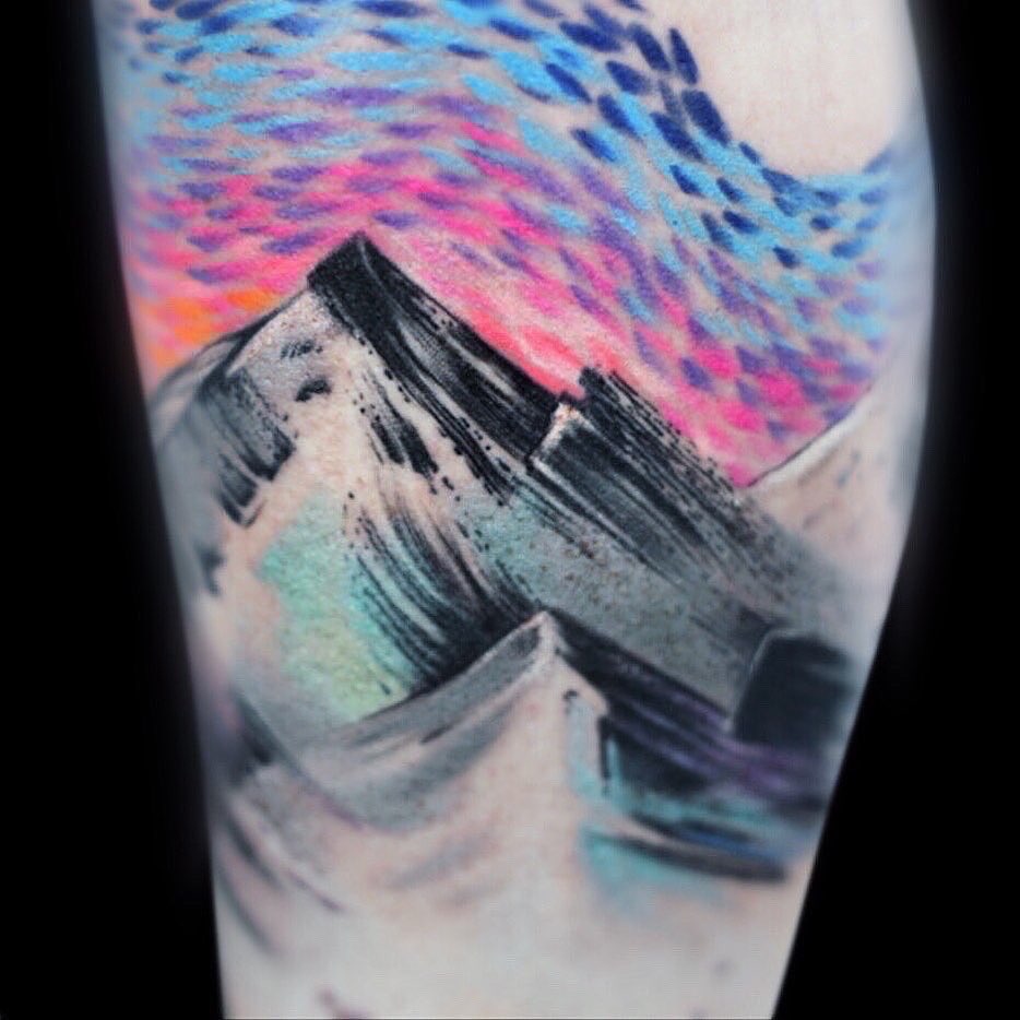 Tattoo by @mattynox — dotwork, watercolor