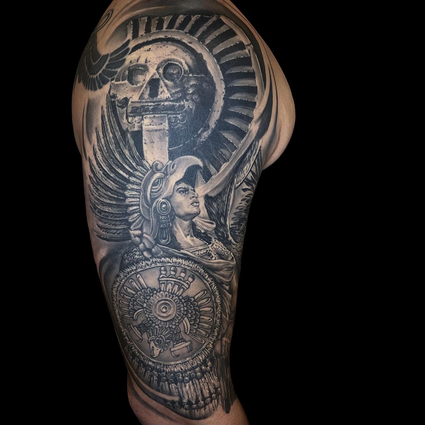 Tattoo by @ibanez773 — black_and_grey, realism
