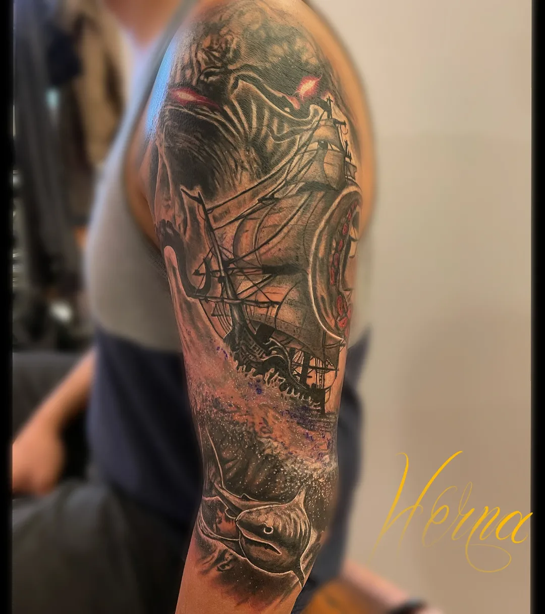 Tattoo by @herna.the.machine — realism, dark_realism