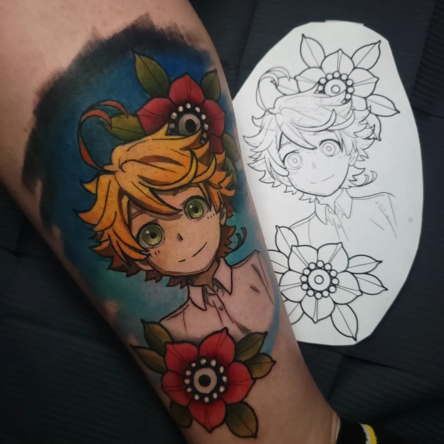 Tattoo by @m.truthtattoos β anime, dotwork