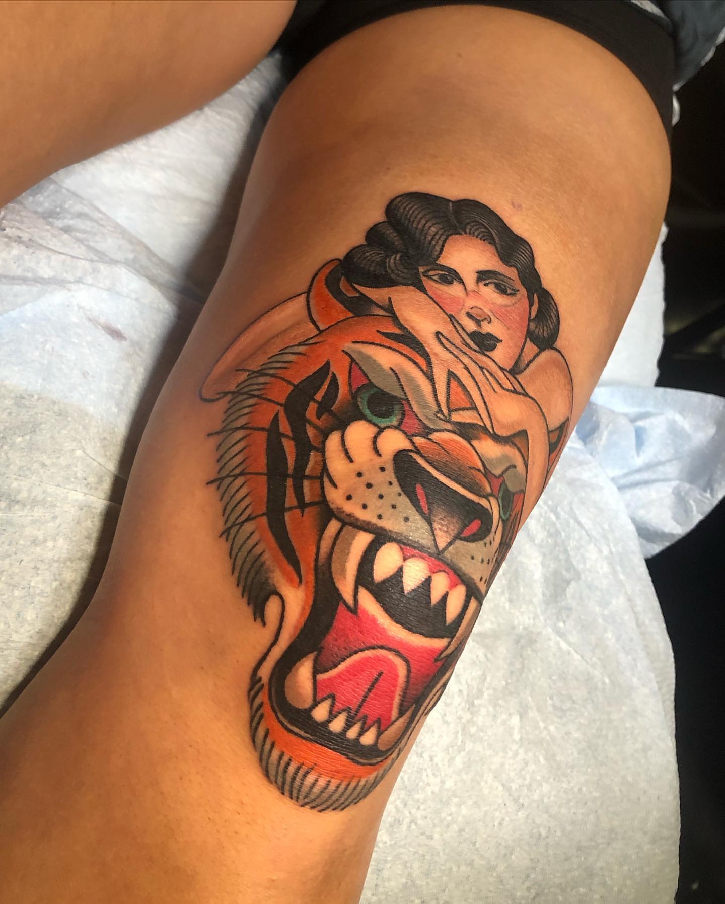 Tattoo by @mikey_ruck — american_traditional, dotwork
