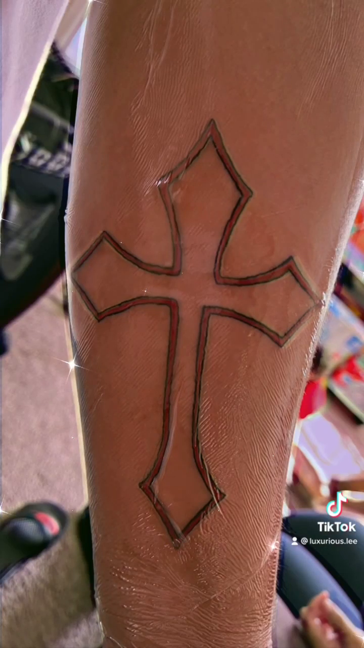 Cross tattoo tattoo on the forearm by ꧁༺𝓛𝓮𝓮༻꧂