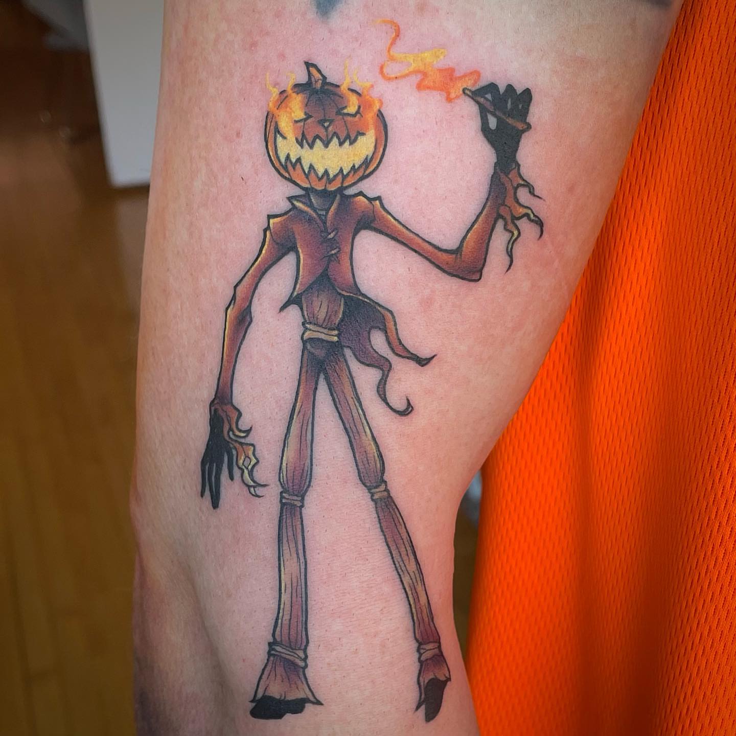 Jack Skellington dotwork tattoo on the forearm by Brianna, Portland, Oregon