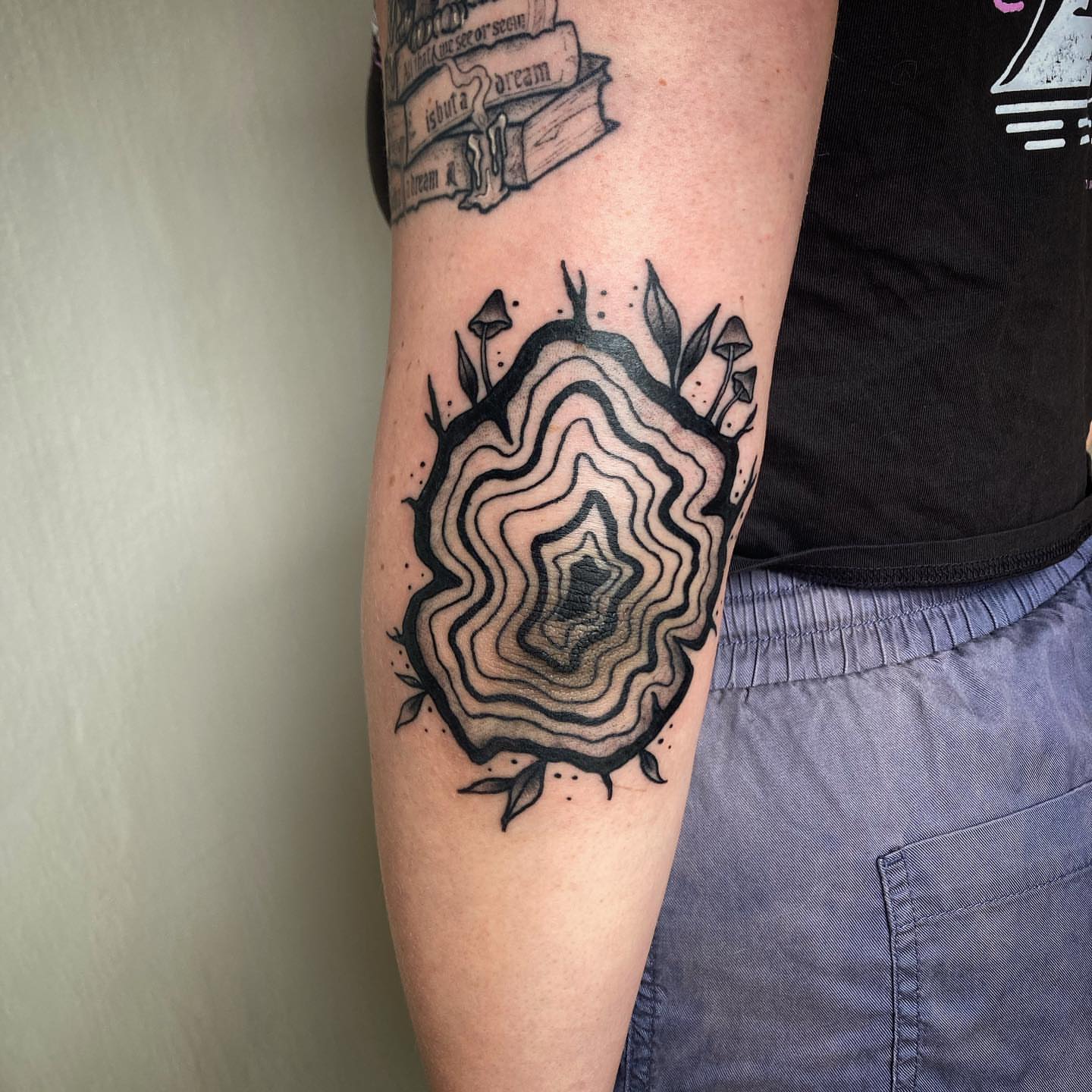 Tree ring dotwork tattoo on the forearm by โจ๐๐๐ฑ๐ฑ๐ฌ๐ฌ๐ฐ ๐๐ถ ๐๐ฏ๐ฆ๐ซโจ