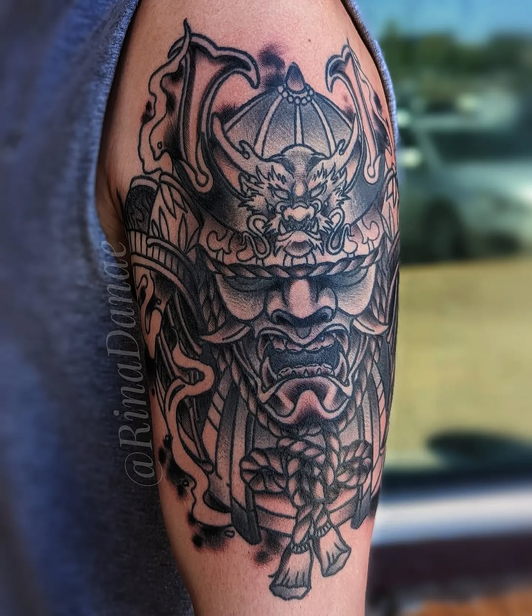 Tattoo by @rinadanae_tattoos — japanese_irezumi, black_and_grey