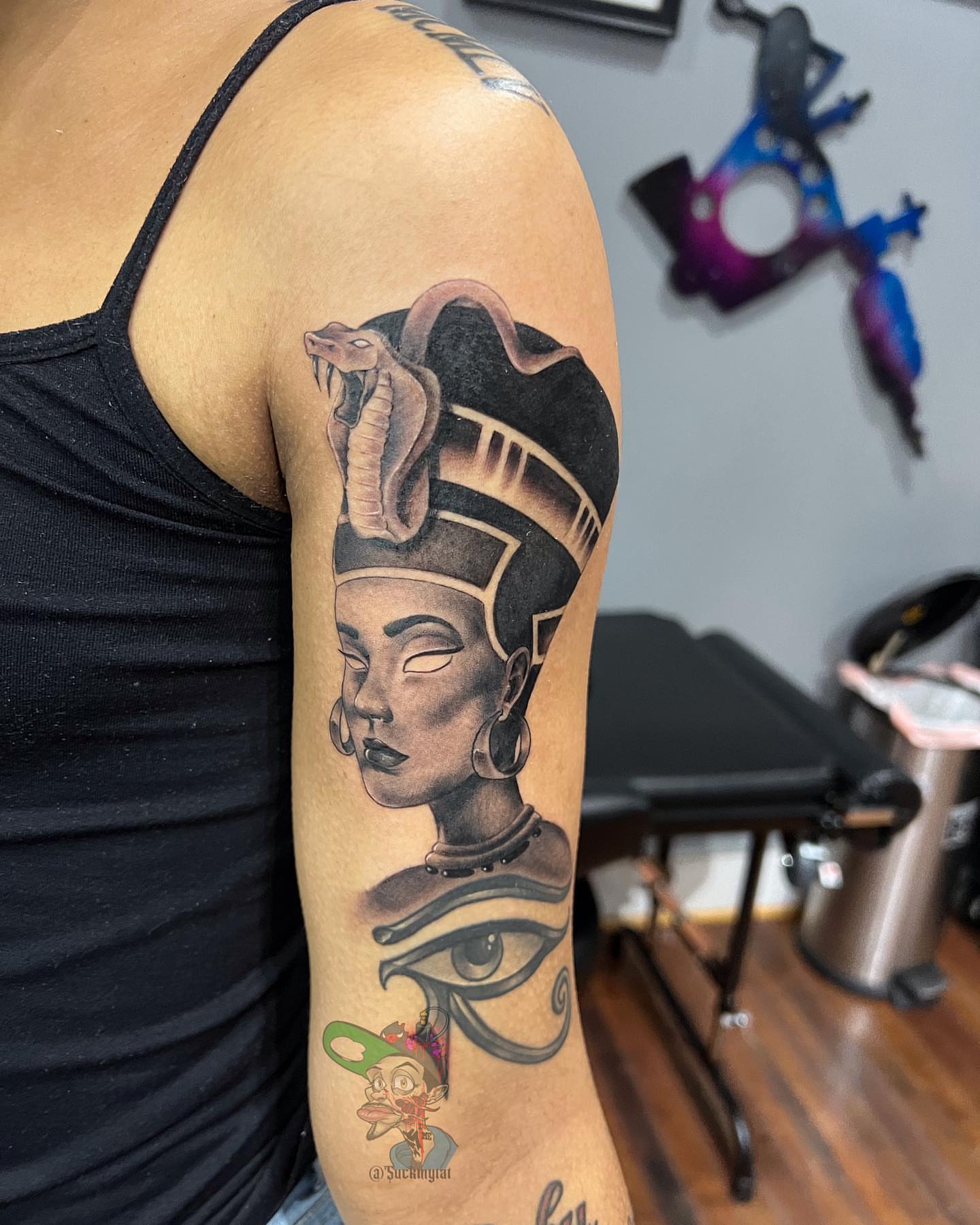 Nefertiti realism tattoo on the forearm by East Coast Rico