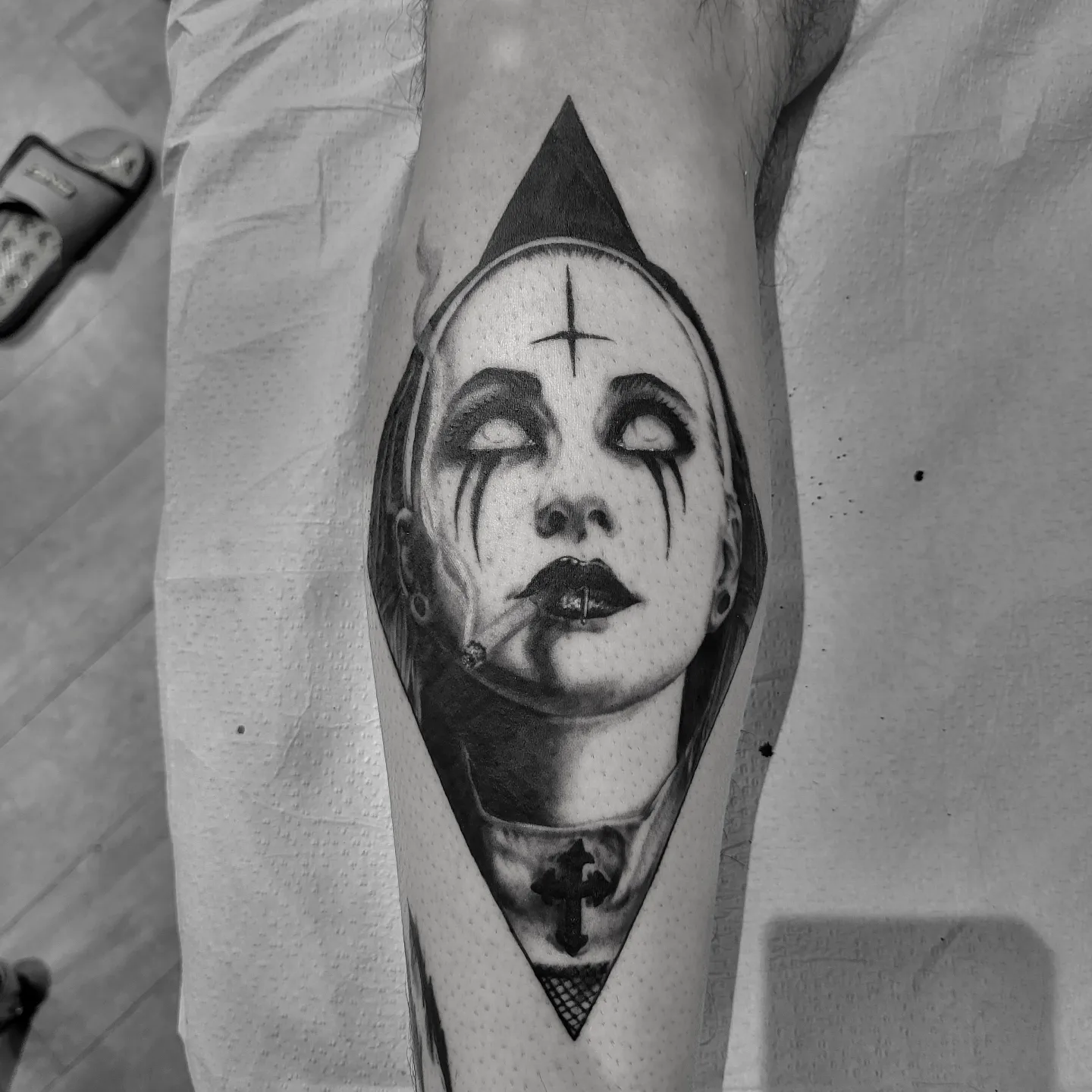 Tattoo by @dougmcgrathtattoos — dotwork, realism