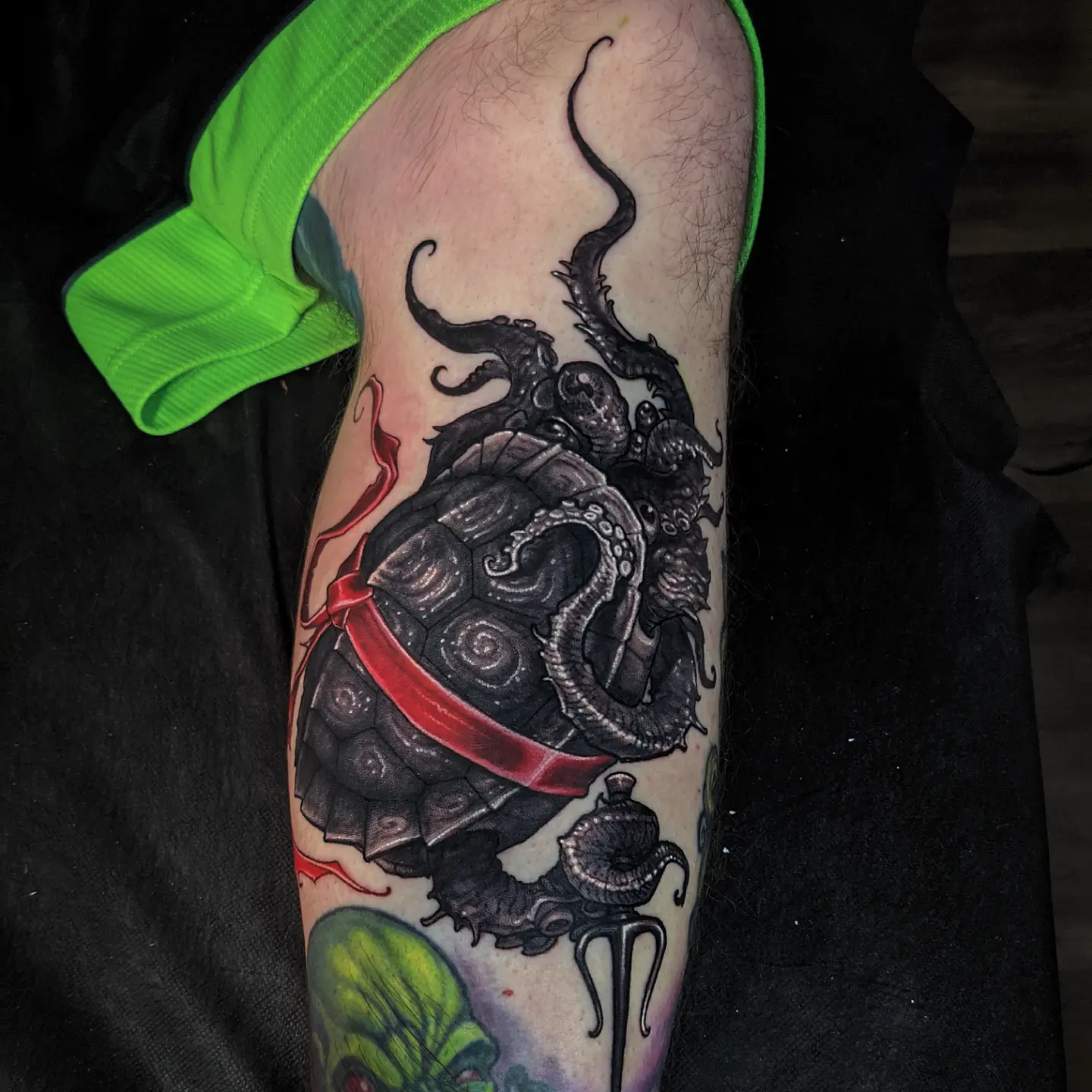 Warrior turtle japanese irezumi tattoo on the forearm by Matt Driscoll