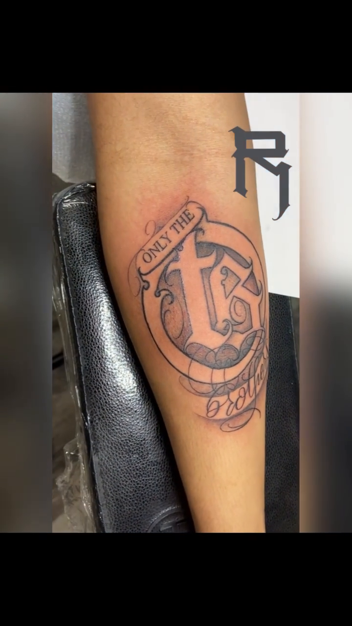 Tattoo by @rtist_ink — lettering_script, black_and_grey