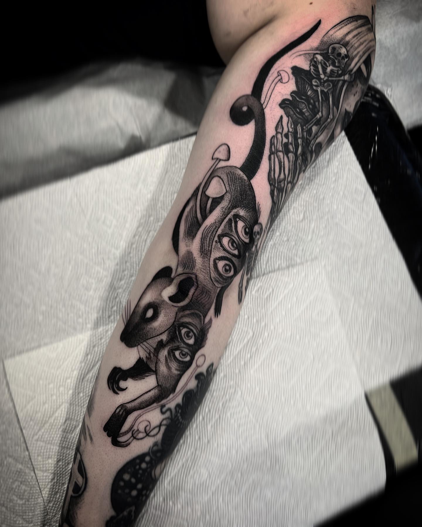 Octopus realism tattoo on the forearm by Briana Walker