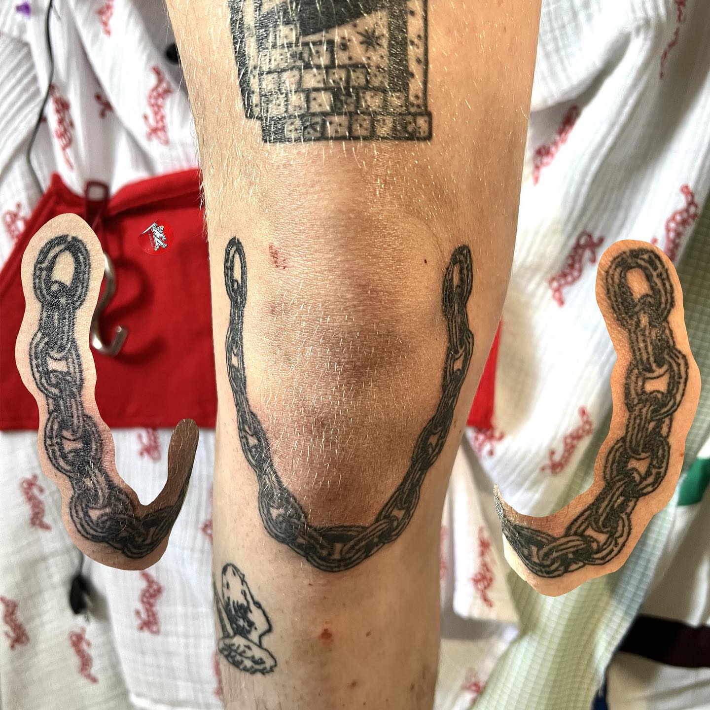 Chains black and grey tattoo on the forearm by mars