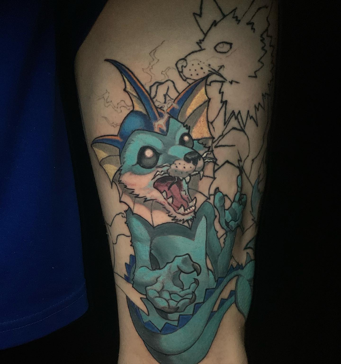 Bat American traditional tattoo on the forearm by shane baker